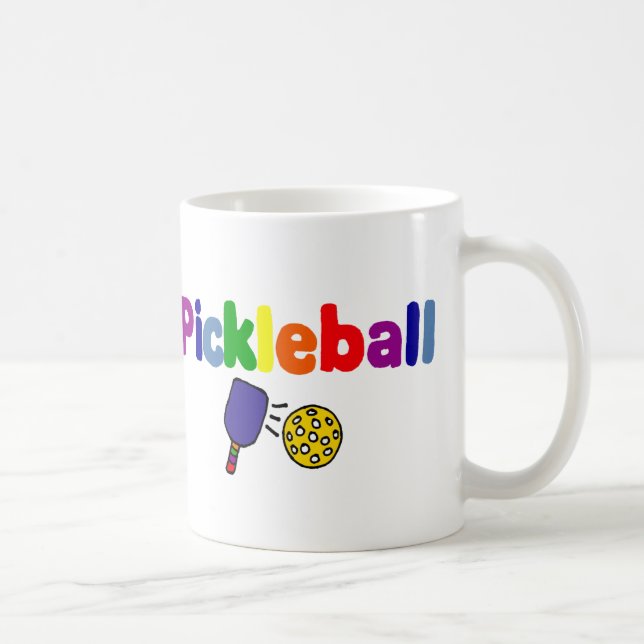 Färgrik Pickleball konstdesign Kaffemugg (Höger)