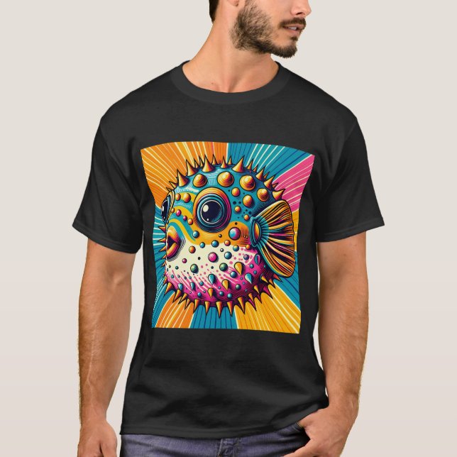 färgrik piggsvin t shirt (Framsida)