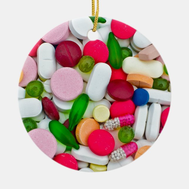 Färgrik pillsanpassningsbarprodukt julgransprydnad keramik (Framsidan)