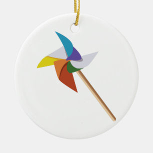 Färgrik Pinwheel Julgransprydnad Keramik