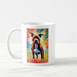 Färgrik Pitbull-mugg – Djärv Pop Art-hunddesign Kaffemugg
