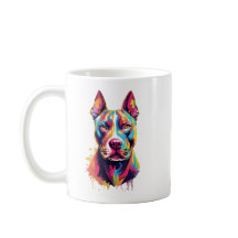 Färgrik Pitbull-mugg – Livlig Popkonst Hunddesign