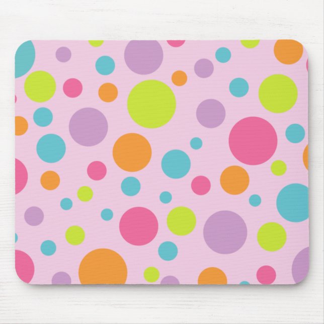 Färgrik polka dots Mousepad Musmatta (Framsidan)