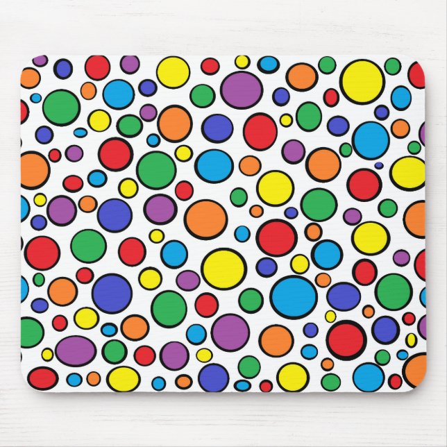 Färgrik polka dots Mousepad Musmatta (Framsidan)