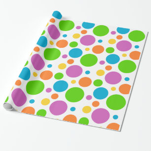 Färgrik polka dots presentpapper