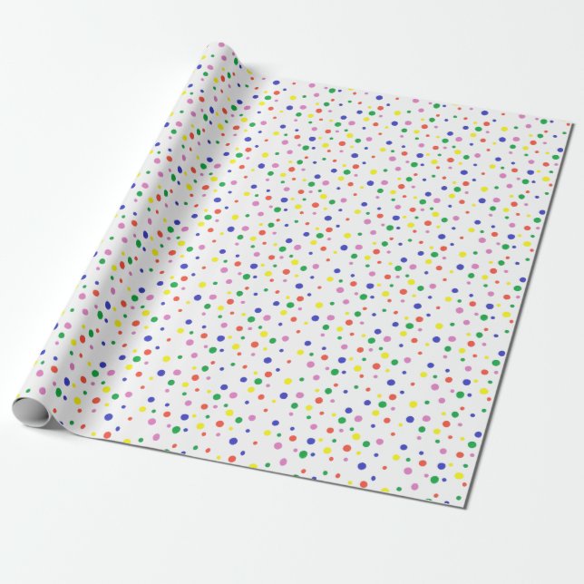 Färgrik polka dots som slår in papper presentpapper (Utrullad)