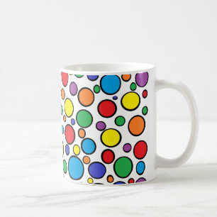 Färgrik polka dotsmugg kaffemugg
