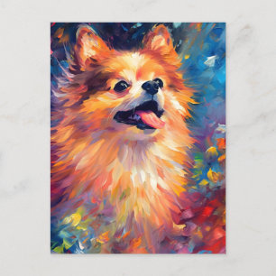 Färgrik Pomeranian Vykort