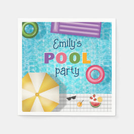 Färgrik poolvatten sommar pool fest pappersservett