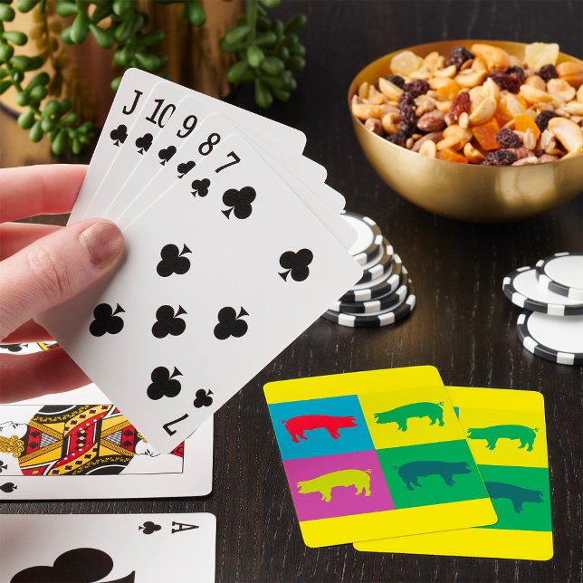 Färgrik Pop Art Gris Casinokort (Skapare uppladdad)