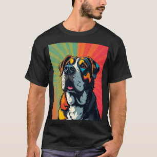 Färgrik Pop Art Hundillustration Djärv & Rolig Hu T Shirt