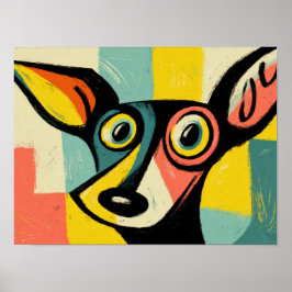 Färgrik Pop Art Hundporträtt Poster