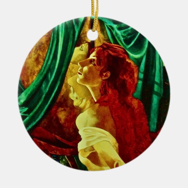 färgrik porslinprydnad julgransprydnad keramik (Framsidan)