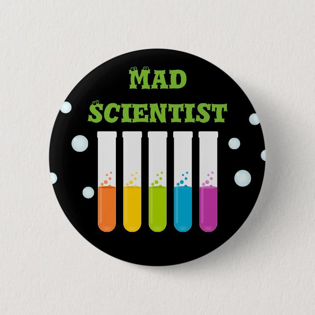 Färgrik provrörfödelsedagsfest för tokig forskare knapp (Framsida)