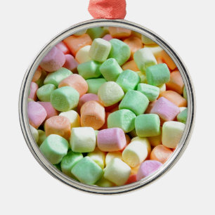 Färgrik prydnad för miniatyrmarshmallowsjul julgransprydnad metall