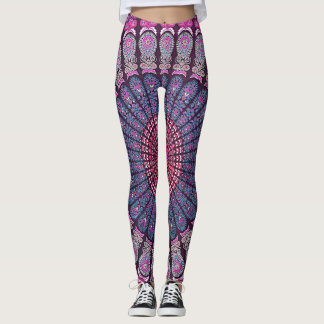 Färgrik Psychedelic Mandaladesign Leggings
