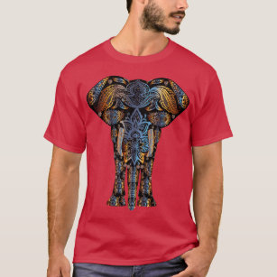 färgrik psychedelic tshirt för mehndihennaelefant tee shirt