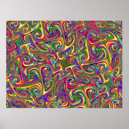 Färgrik Psychedelisk Abstrakt Poster