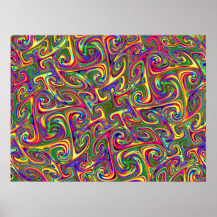 Färgrik Psychedelisk Abstrakt Poster