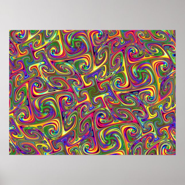 Färgrik Psychedelisk Abstrakt  Poster (Framsidan)