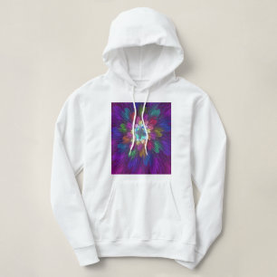 Färgrik psykedelisk blom abstrakt fraktal konst t shirt