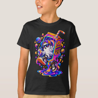 Färgrik Psykedelisk Fantasiskapelse Neonkonst T Shirt