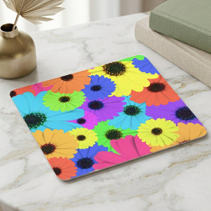 Färgrik Psykedelisk Tusensköns Blommönster Underlägg Papper Kvadrat