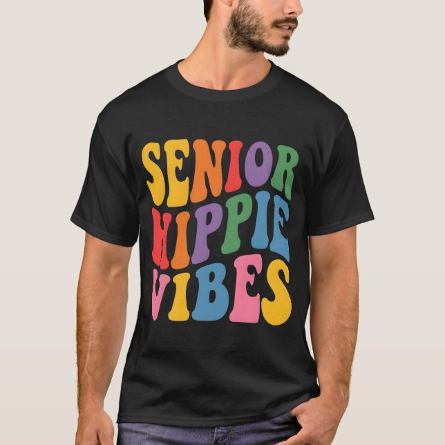Färgrik Psykedelisk Typografi T Shirt (Framsida)