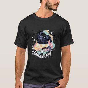 Färgrik Pug Hund Söt Konstnärlig Illustration Kons T Shirt