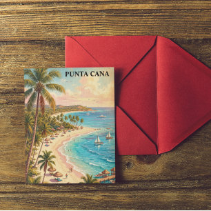 Färgrik Punta Cana Dominikanska republiken Vintage Vykort