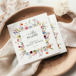 Färgrik rabatt med vilda blommor pappersservett