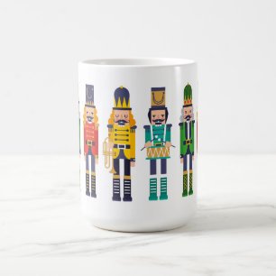 Färgrik rad moderna nötknäppare kaffemugg