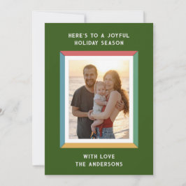 Färgrik ram med stora hälsningar julkort