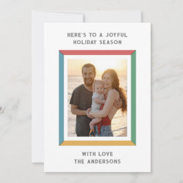 Färgrik ram med stora hälsningar julkort