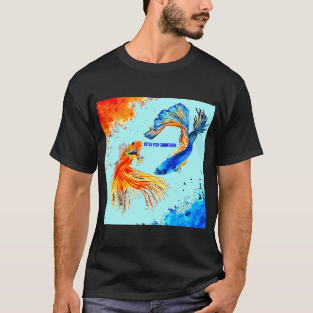Färgrik Randig Fisk T Shirt (Framsida)