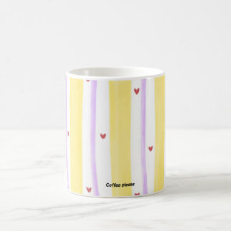 Färgrik randig kaffemugg | Mysig dopamin-kaffe