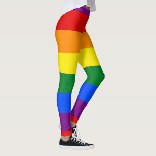 Färgrik randig regnbågeflaggadamasker leggings