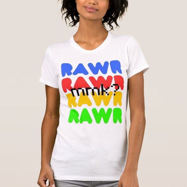 färgrik RAWR Tee Shirt (Framsida)