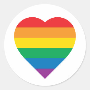 Färgrik regnbågedesign för pride   runt klistermärke