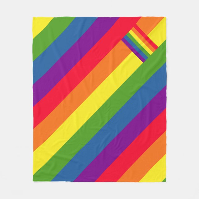 Färgrik regnbågeflaggagay pride fleecefilt (Framsidan)