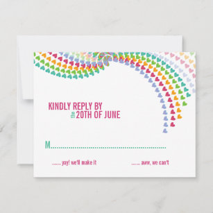 Regnbåge RSVP u0026 Svarskort Zazzle.se