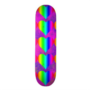 Färgrik regnbågehjärtaroligt tonåring flickaktigt skateboard bräda 19,5 cm