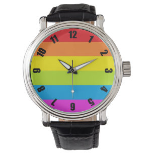 Färgrik regnbågeprideklocka armbandsur