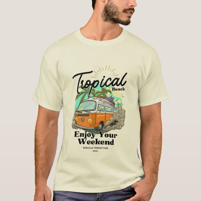 Färgrik Resa Beach T-shirt Design (Framsida)