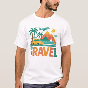 Färgrik Resa Semester Äventyr T Shirt