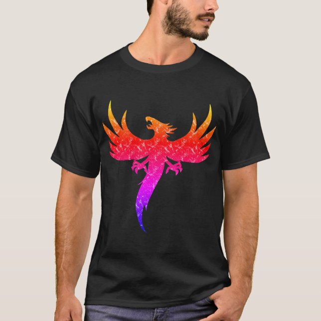 Färgrik resning Phoenix T Shirt (Framsida)