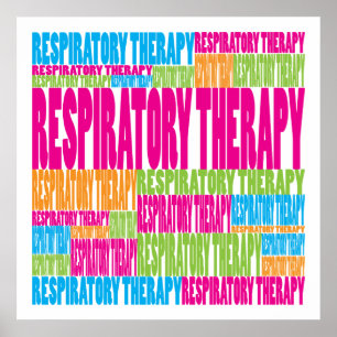 Färgrik respiratorisk terapi poster