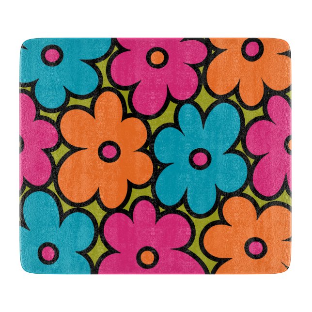 Färgrik Retro Blommig Mönster (Framsidan)