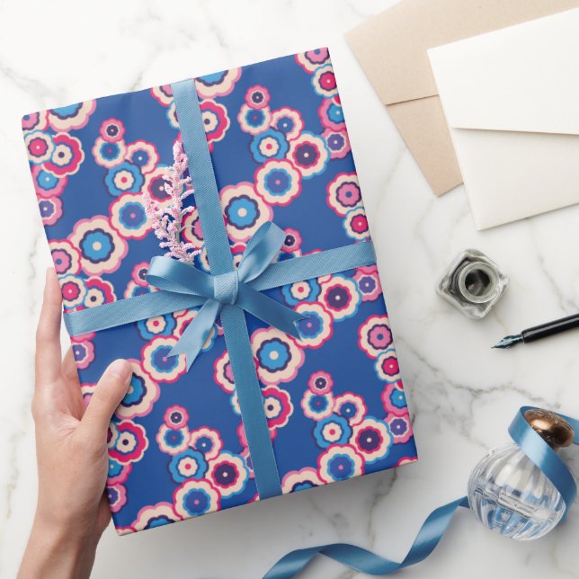 Färgrik retro blommig mönster presentpapper (Gifting)