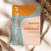 Färgrik retro djärv typografi bröllop